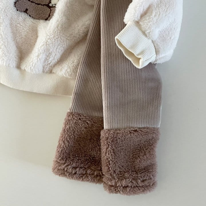 BONITO - Korean Children Fashion - #Kfashion4kids - Boodle Bear Sweatshirt Leggings Set - 6