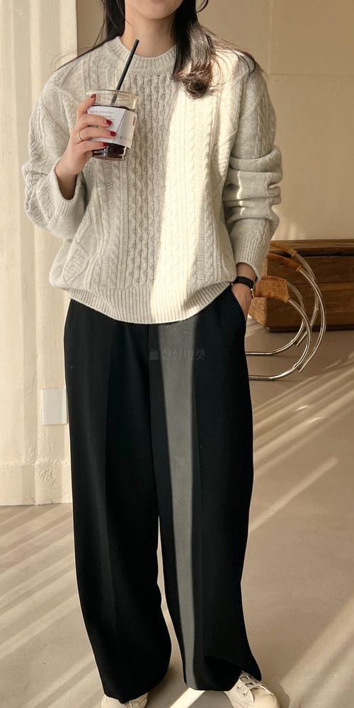 BOWEN - Korean Children Fashion - #Kfashion4kids - Whole Gament Cable Knit - 5