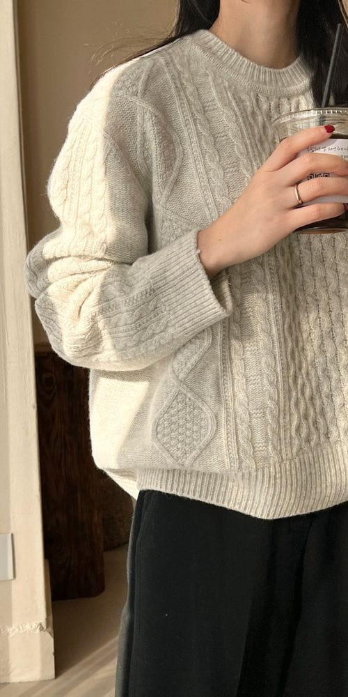 BOWEN - Korean Children Fashion - #Kfashion4kids - Whole Gament Cable Knit - 6