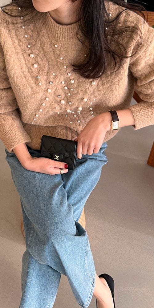 BOWEN - Korean Children Fashion - #Kfashion4kids - Alpaca Pearl Knit Tee