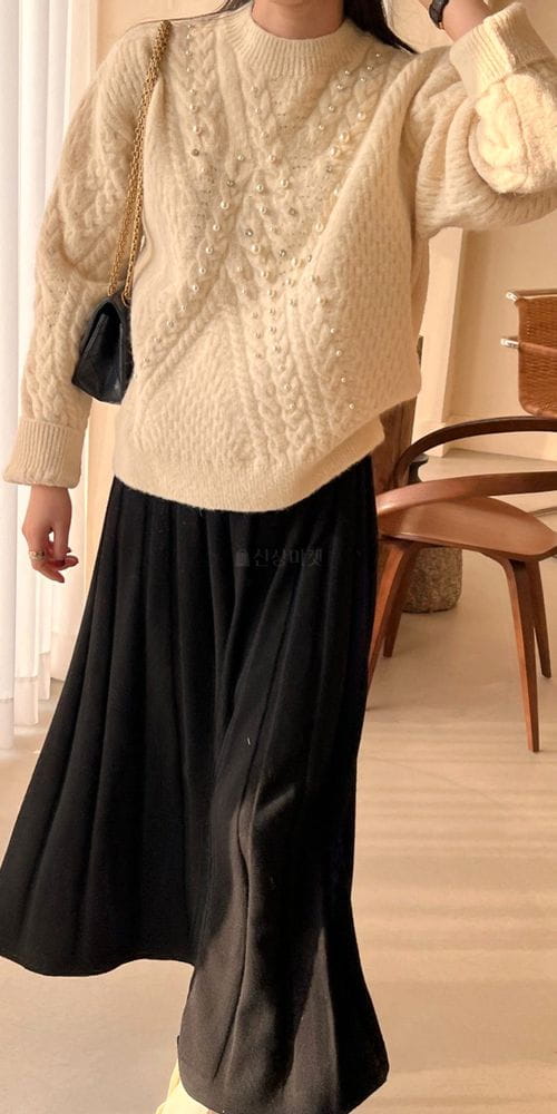 BOWEN - Korean Children Fashion - #Kfashion4kids - Alpaca Pearl Knit Tee - 6