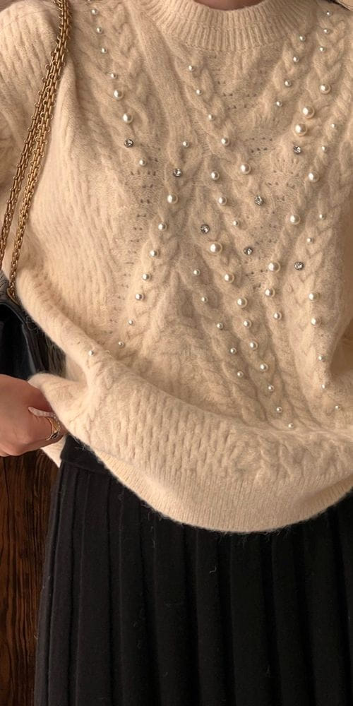 BOWEN - Korean Children Fashion - #Kfashion4kids - Alpaca Pearl Knit Tee - 7