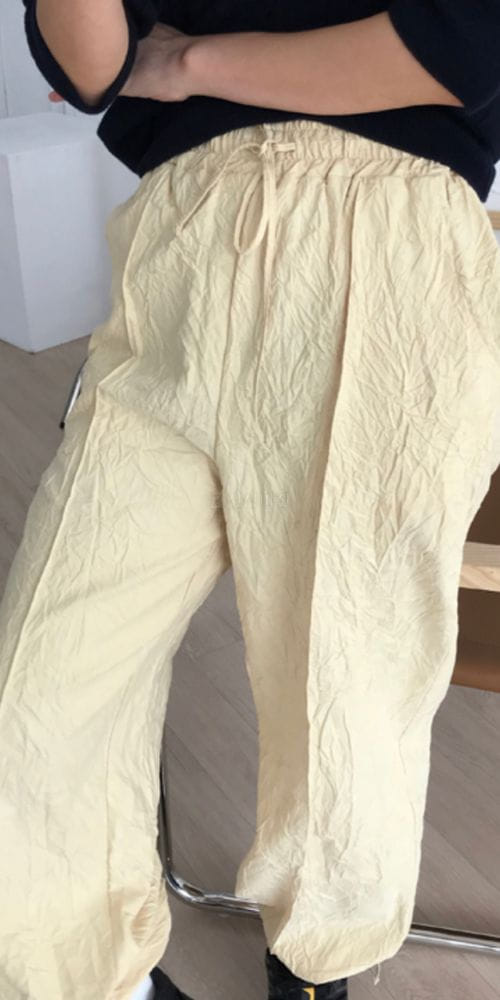 CHARLOTTE - Korean Children Fashion - #Kfashion4kids - Wrinkle Jogger Pants - 4
