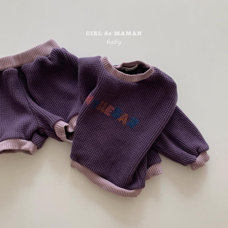 CIEL DE MAMAN - Korean Children Fashion - #Kfashion4kids - Fleece Waffle Top Bottom Set - 2