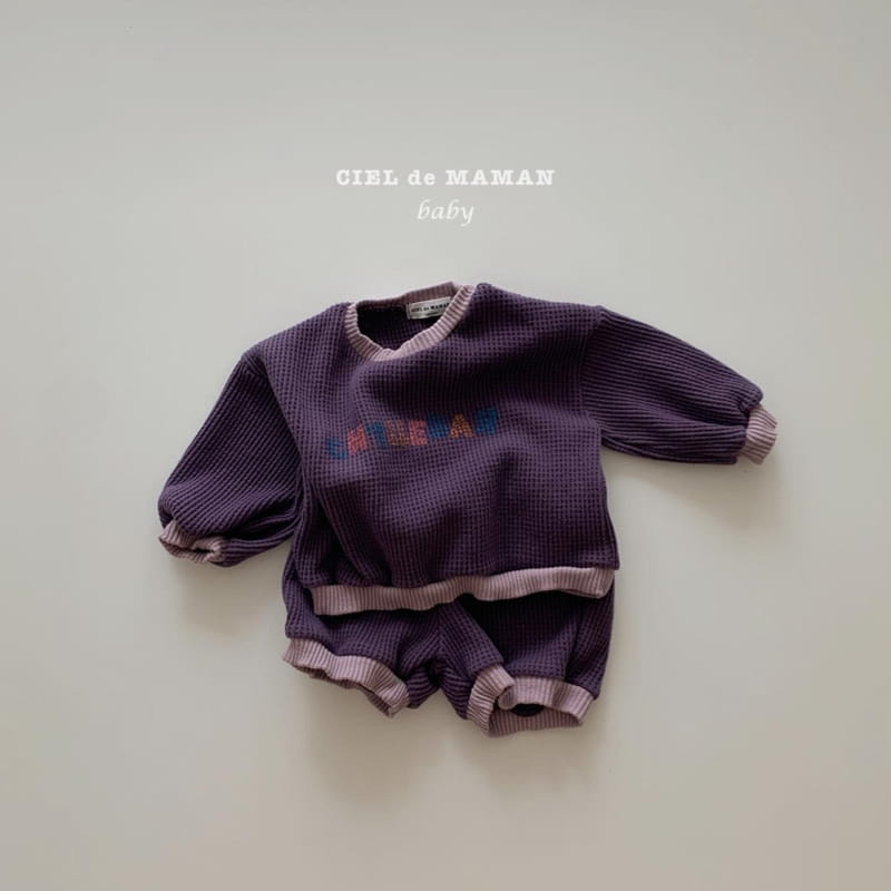 CIEL DE MAMAN - Korean Children Fashion - #Kfashion4kids - Fleece Waffle Top Bottom Set - 3