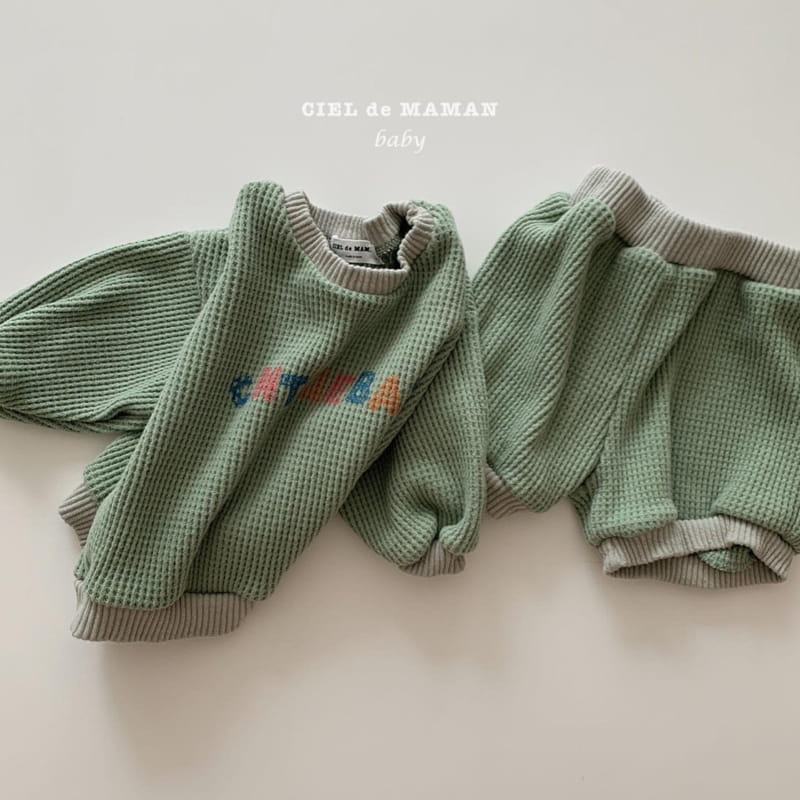 CIEL DE MAMAN - Korean Children Fashion - #Kfashion4kids - Fleece Waffle Top Bottom Set - 5