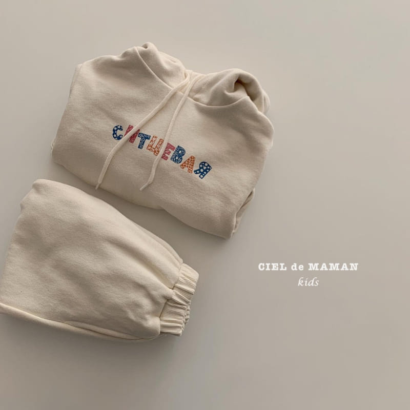 CIEL DE MAMAN - Korean Children Fashion - #Kfashion4kids - Fleece Hoody Top Bottom Set - 2
