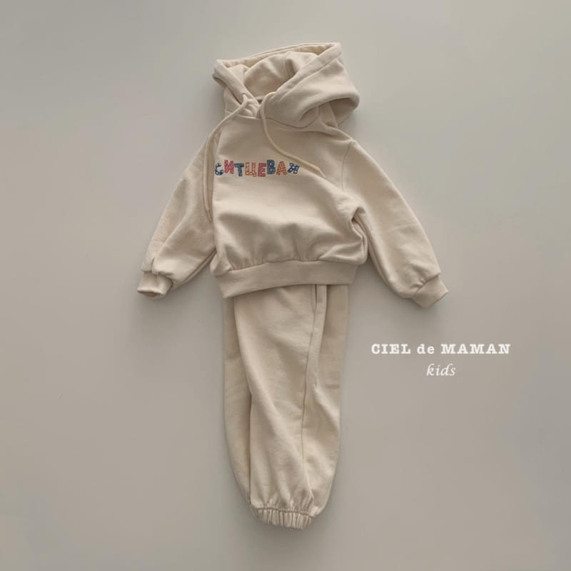 CIEL DE MAMAN - Korean Children Fashion - #Kfashion4kids - Fleece Hoody Top Bottom Set - 3