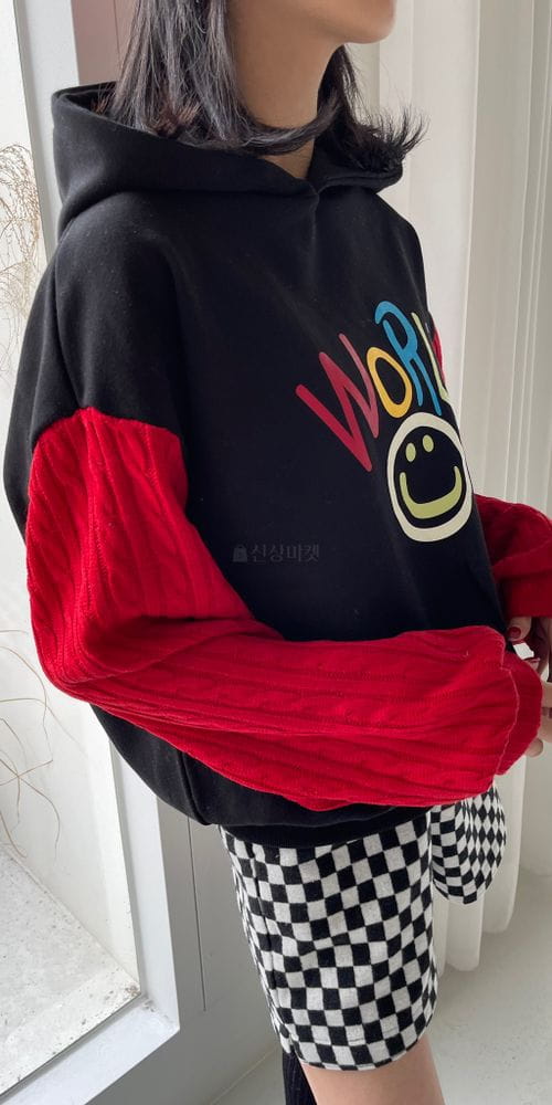 COVEN - Korean Children Fashion - #Kfashion4kids - Knit Sleeves Hoody - 2