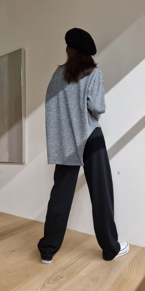 DE NOIR - Korean Children Fashion - #Kfashion4kids - Us Unbalance Knit Tee
