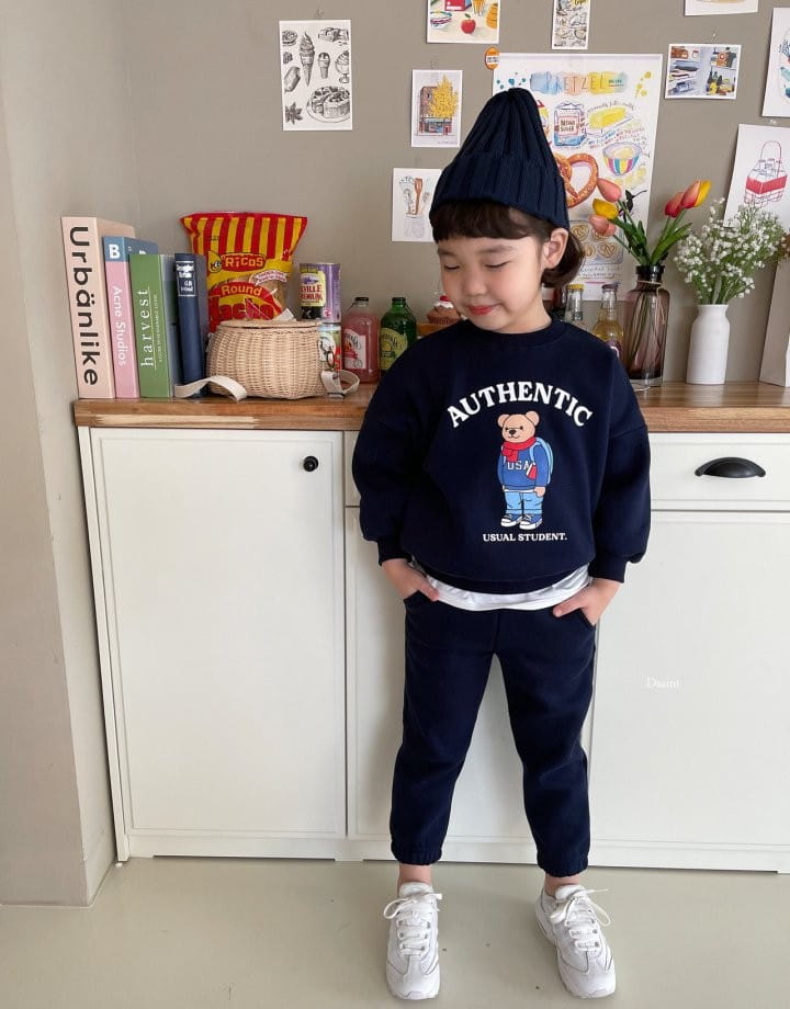 DSAINT - Korean Children Fashion - #Kfashion4kids - Bear Student Top Bottom Set - 10