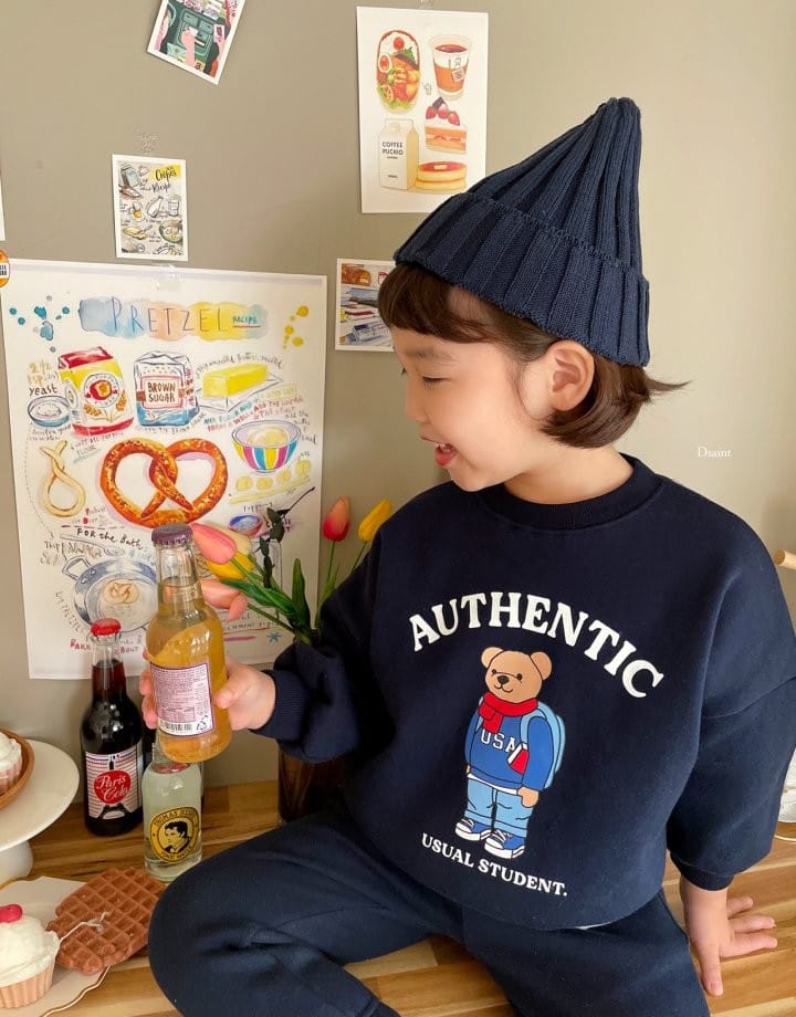 DSAINT - Korean Children Fashion - #Kfashion4kids - Bear Student Top Bottom Set - 7