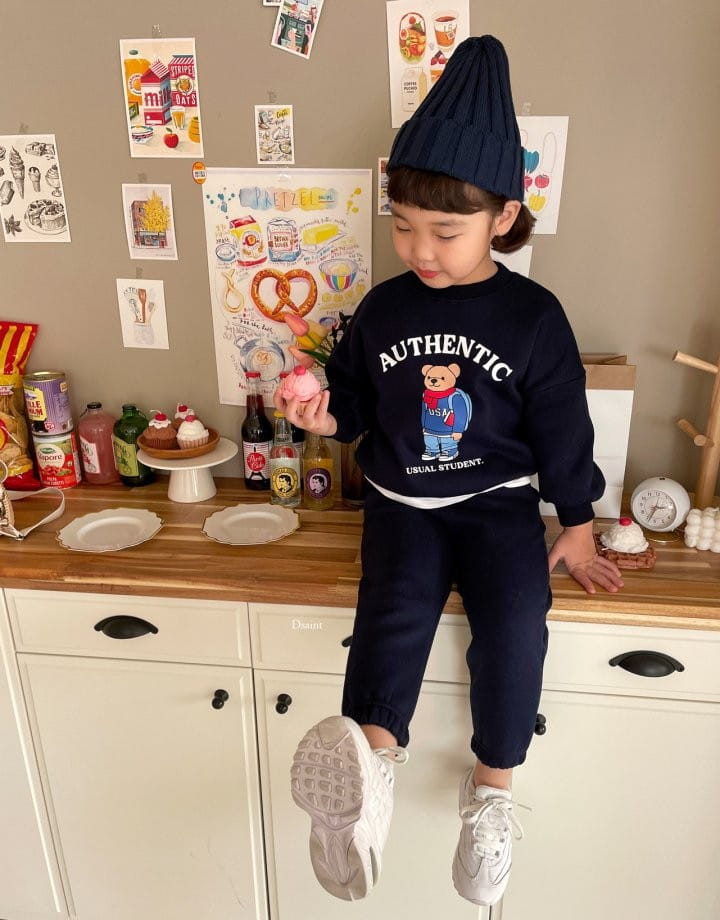 DSAINT - Korean Children Fashion - #Kfashion4kids - Bear Student Top Bottom Set - 8