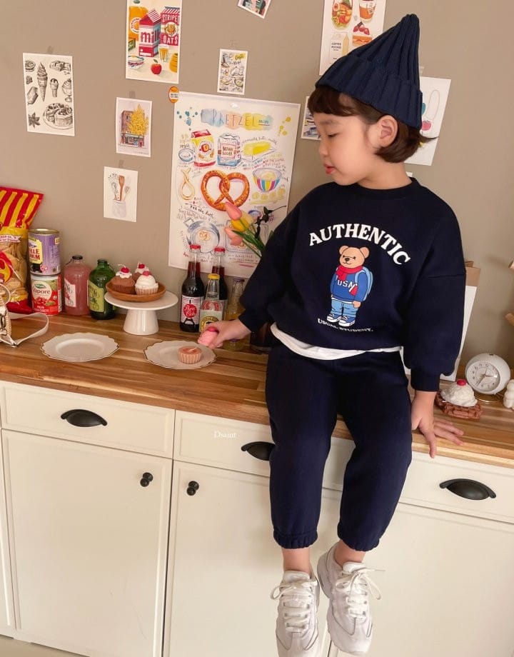 DSAINT - Korean Children Fashion - #Kfashion4kids - Bear Student Top Bottom Set - 9