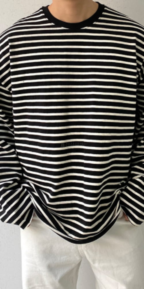 EARN - Korean Children Fashion - #Kfashion4kids - Deggi Stripes Over Tee