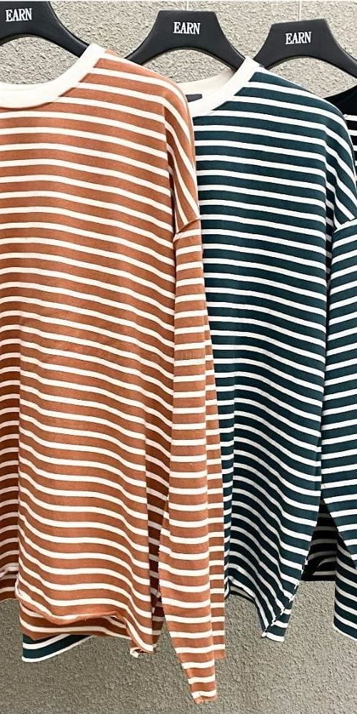 EARN - Korean Children Fashion - #Kfashion4kids - Deggi Stripes Over Tee - 6