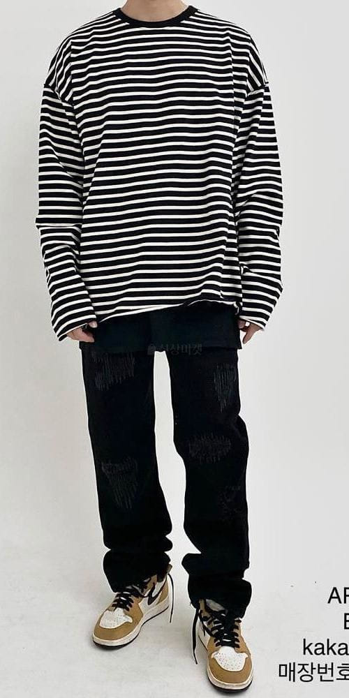 EARN - Korean Children Fashion - #Kfashion4kids - Deggi Stripes Over Tee - 7