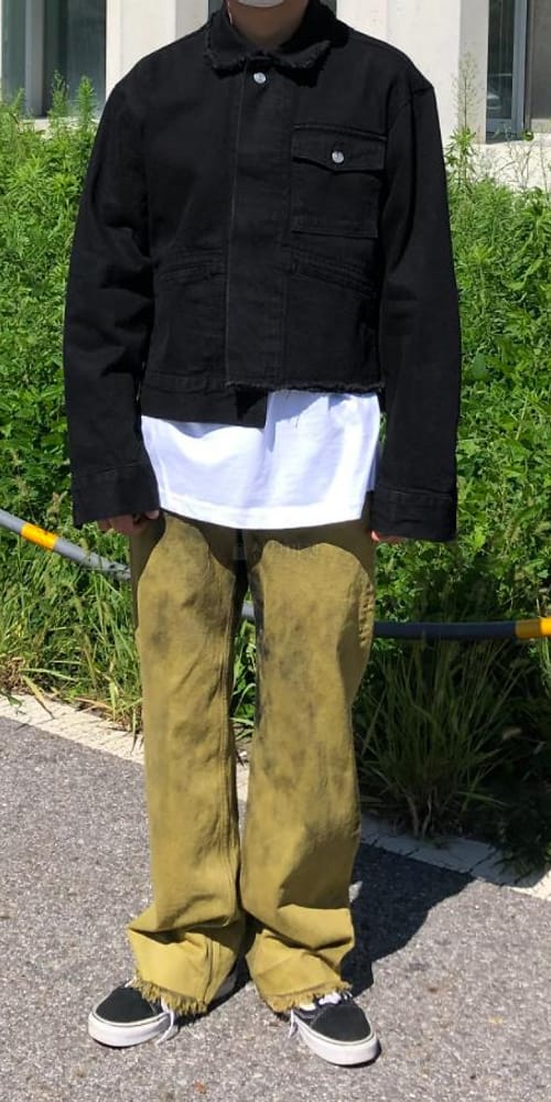 EARN - Korean Children Fashion - #Kfashion4kids - Unbalance Crop Denim Jacket - 4