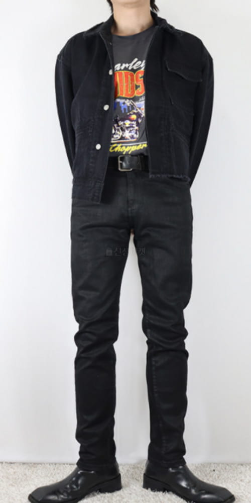 EARN - Korean Children Fashion - #Kfashion4kids - Unbalance Crop Denim Jacket - 8