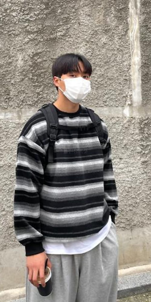 EARN - Korean Children Fashion - #Kfashion4kids - Stripes Knit Sweatshirt