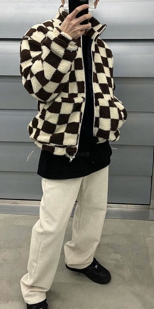 EARN - Korean Children Fashion - #Kfashion4kids - Checker Board Fleece Jumper