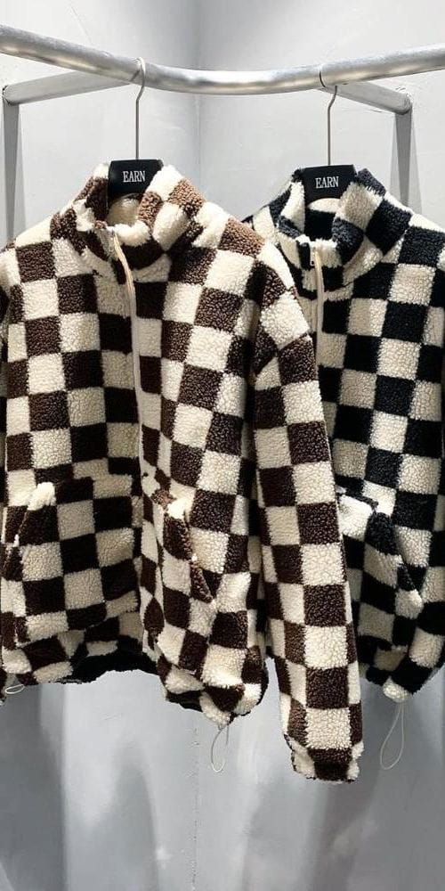 EARN - Korean Children Fashion - #Kfashion4kids - Checker Board Fleece Jumper - 11
