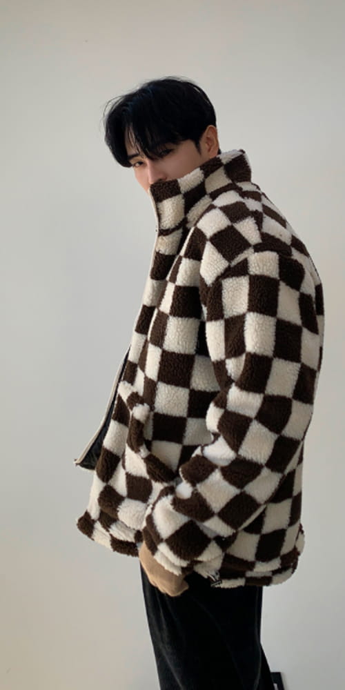 EARN - Korean Children Fashion - #Kfashion4kids - Checker Board Fleece Jumper - 5