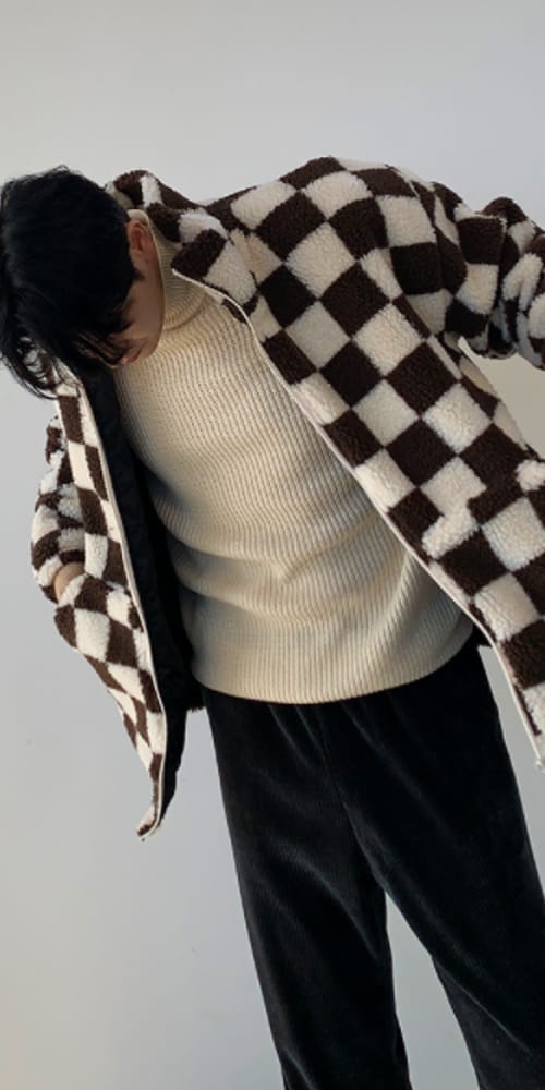EARN - Korean Children Fashion - #Kfashion4kids - Checker Board Fleece Jumper - 9