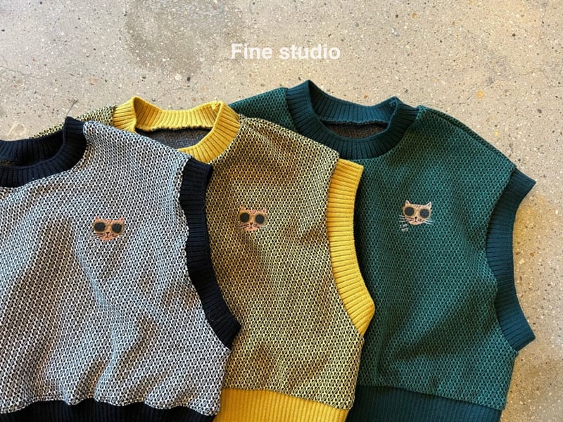 FINE STUDIO - Korean Children Fashion - #Kfashion4kids - Cats Vest