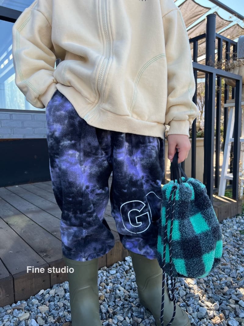 FINE STUDIO - Korean Children Fashion - #Kfashion4kids - Fleece Water Paint Pants - 6