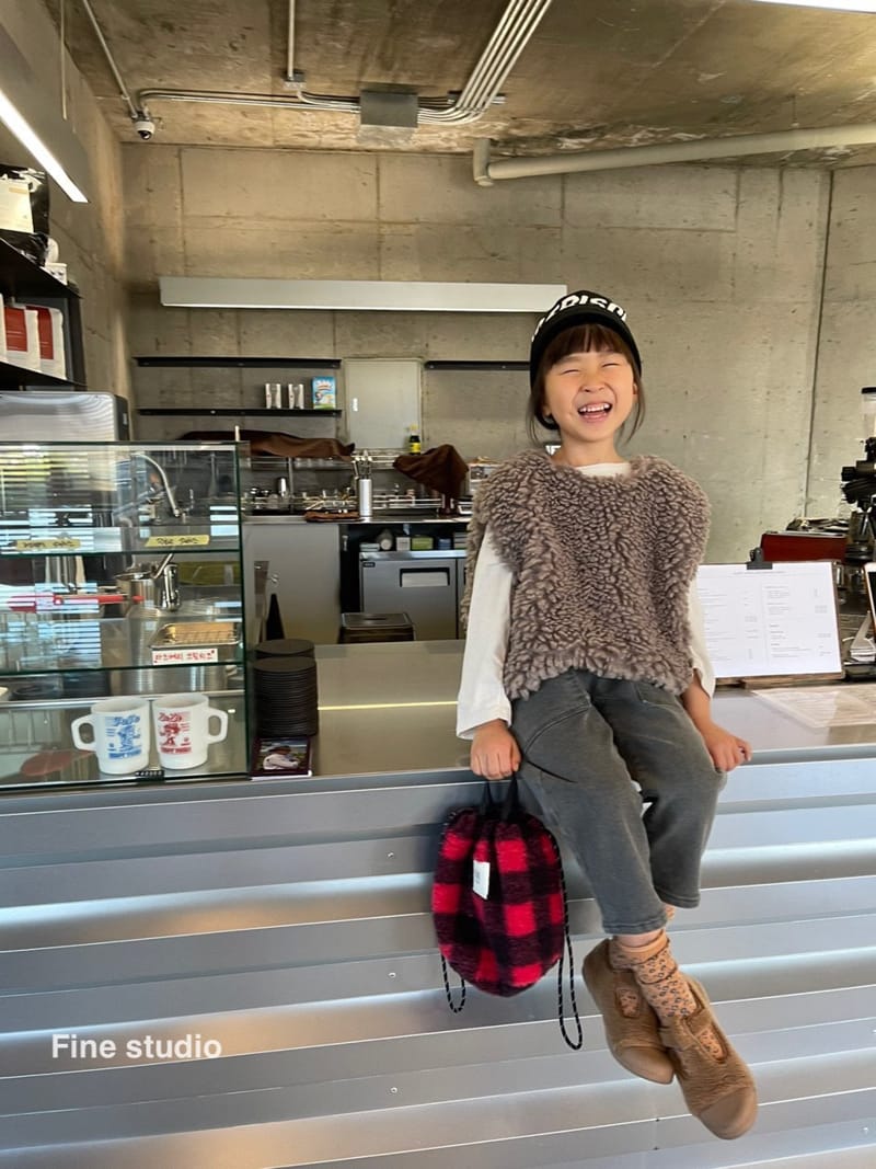 FINE STUDIO - Korean Children Fashion - #Kfashion4kids - Check Fluffy Bag - 4