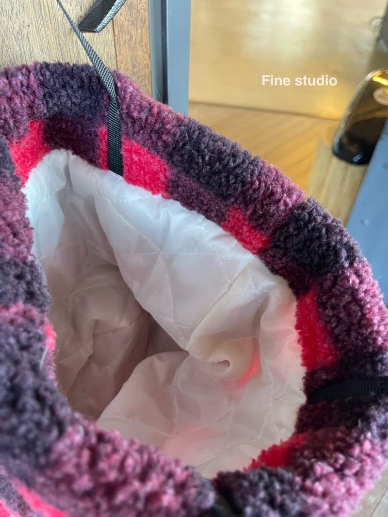 FINE STUDIO - Korean Children Fashion - #Kfashion4kids - Check Fluffy Bag - 7