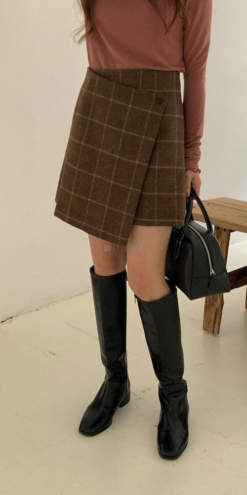 FORME - Korean Children Fashion - #Kfashion4kids - Check Wrap Skirt