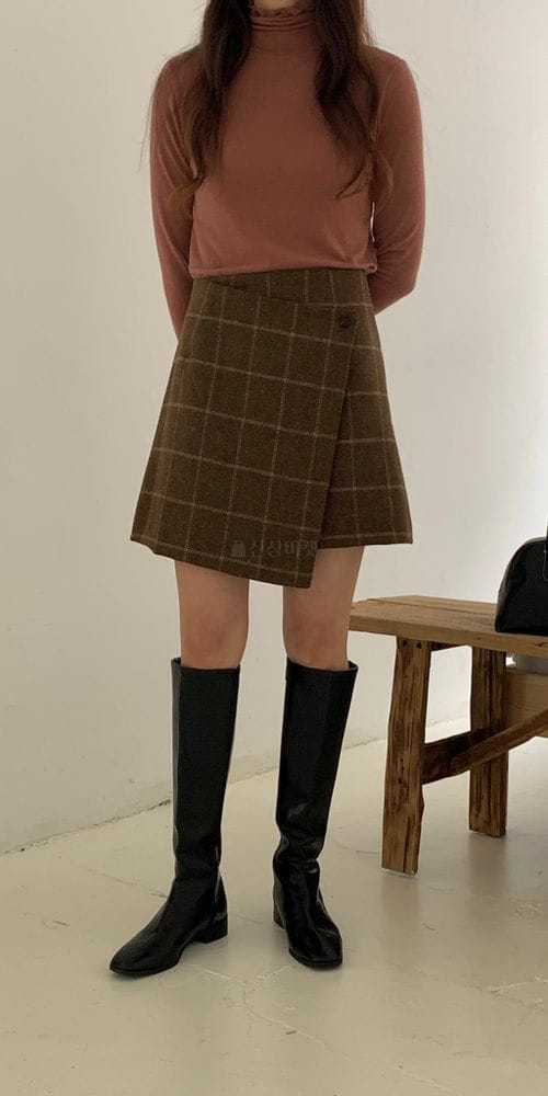 FORME - Korean Children Fashion - #Kfashion4kids - Check Wrap Skirt - 2
