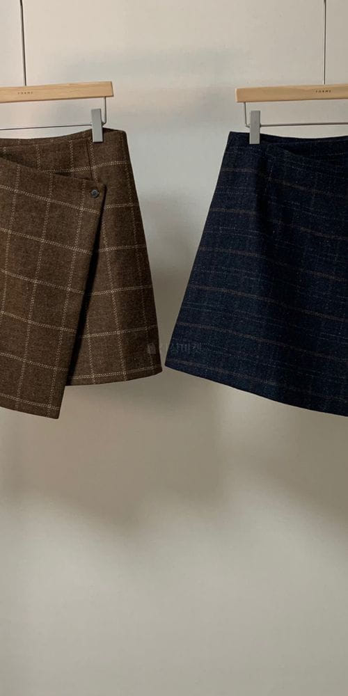 FORME - Korean Children Fashion - #Kfashion4kids - Check Wrap Skirt - 3