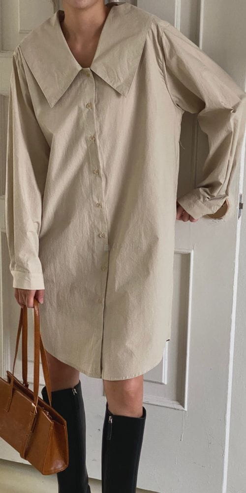 FORME - Korean Children Fashion - #Kfashion4kids - Collar Shirt One-piece