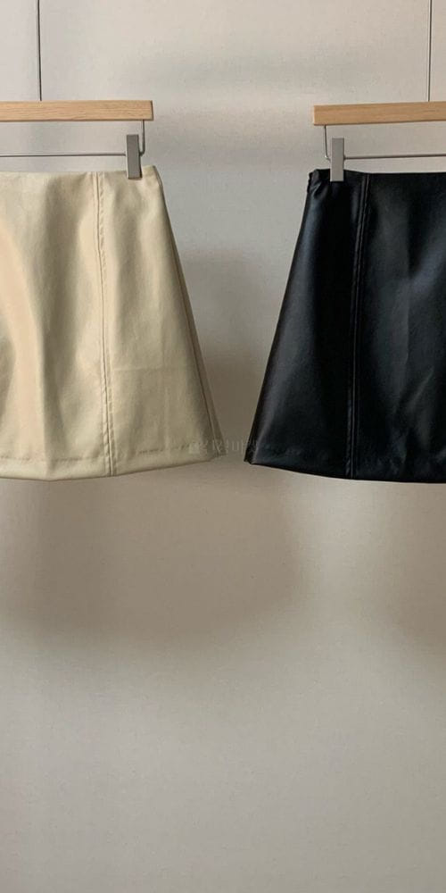 FORME - Korean Children Fashion - #Kfashion4kids - Leather Mini Skirt - 4