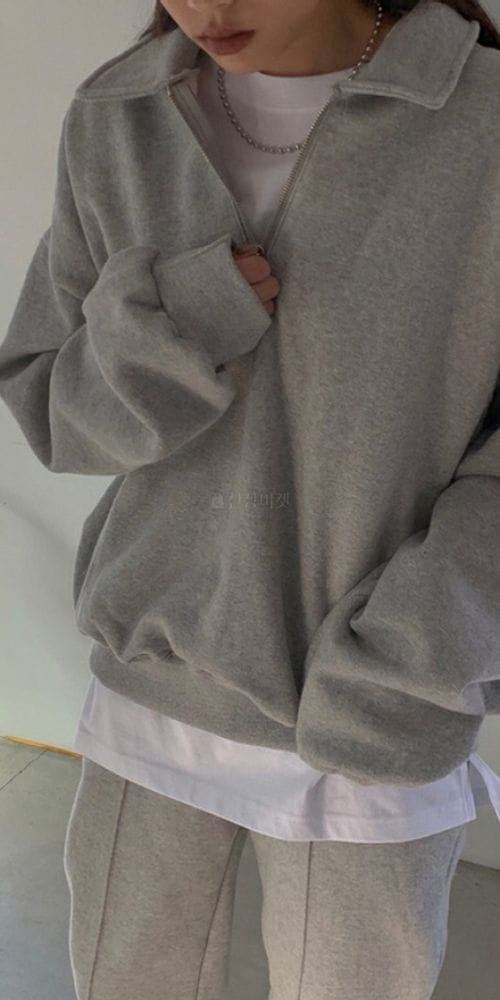 FORME - Korean Children Fashion - #Kfashion4kids - Half Zip-up Sweatshirt