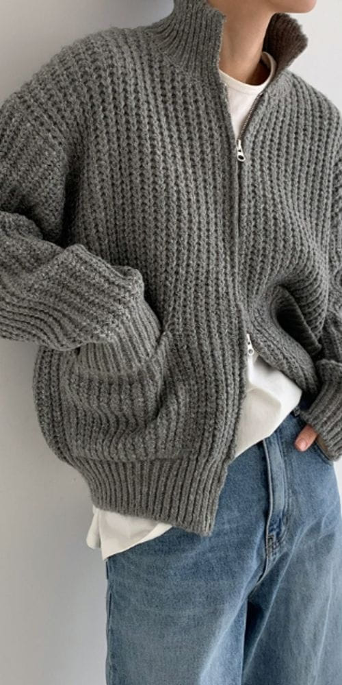 GROVE - Korean Children Fashion - #Kfashion4kids - Zip-up Knit Tee - 3