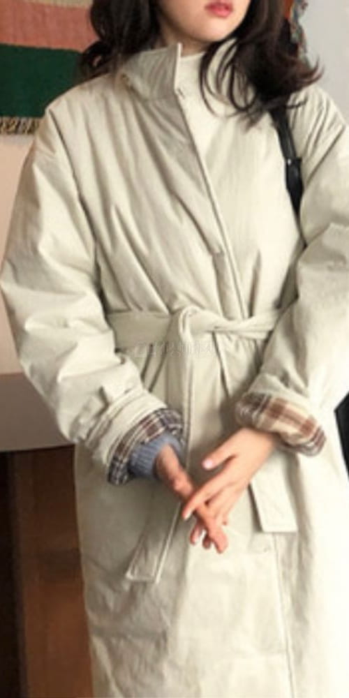 H HOUR - Korean Children Fashion - #Kfashion4kids - Check Padding Trench Coat - 4