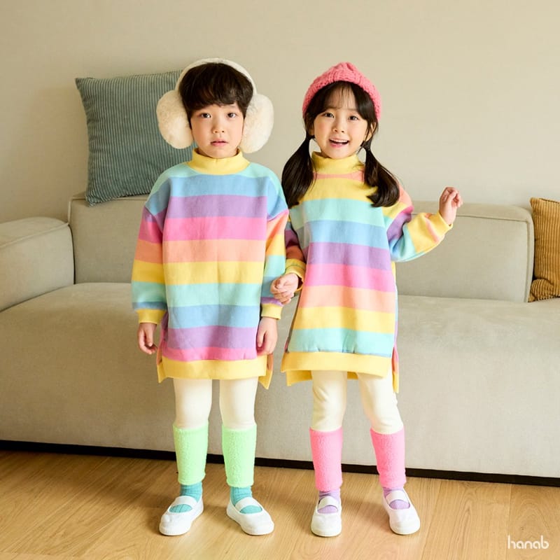 HANAB - Korean Children Fashion - #Kfashion4kids - Rainbow Long Tee - 12