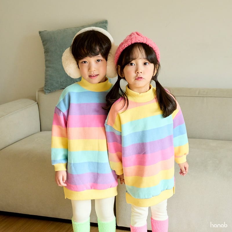 HANAB - Korean Children Fashion - #Kfashion4kids - Rainbow Long Tee - 6