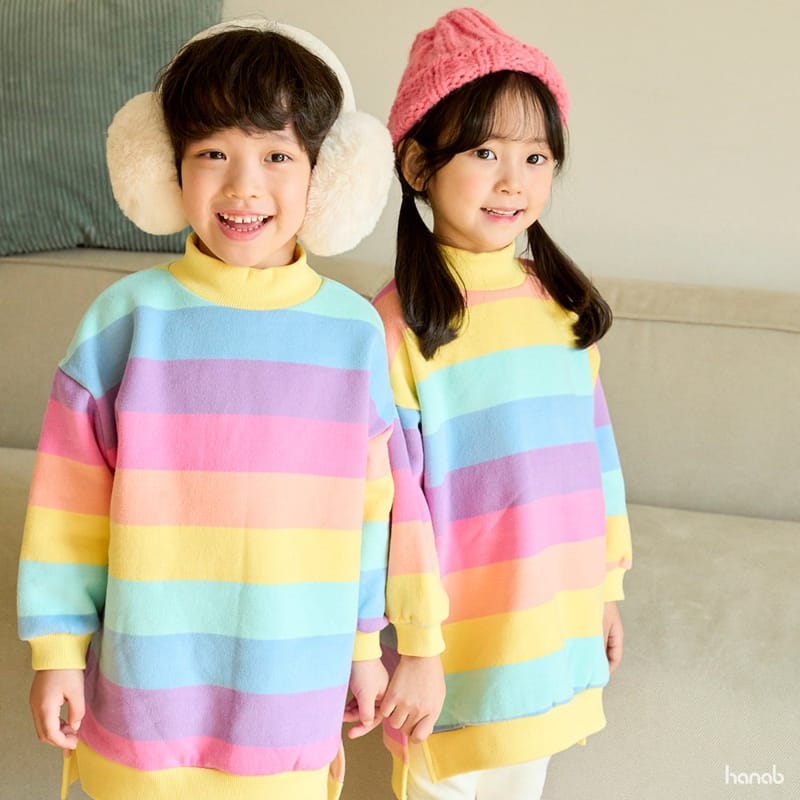 HANAB - Korean Children Fashion - #Kfashion4kids - Rainbow Long Tee - 9