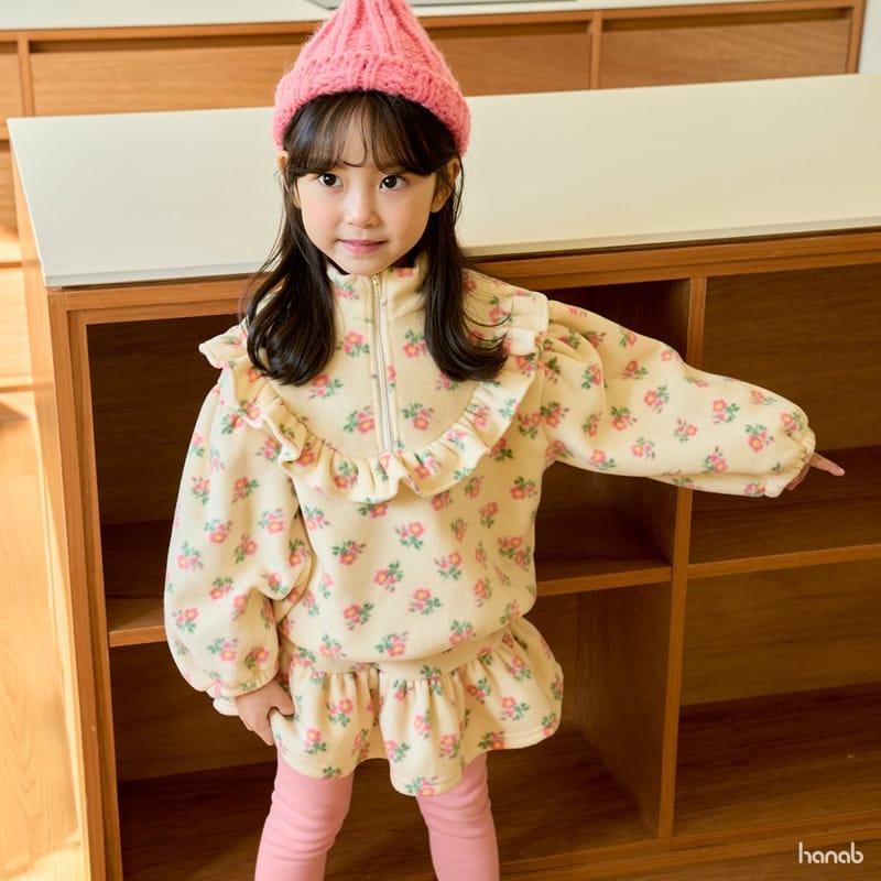 HANAB - Korean Children Fashion - #Kfashion4kids - Flower Fleece Top Bottom Set - 4
