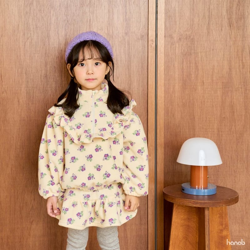 HANAB - Korean Children Fashion - #Kfashion4kids - Flower Fleece Top Bottom Set - 5