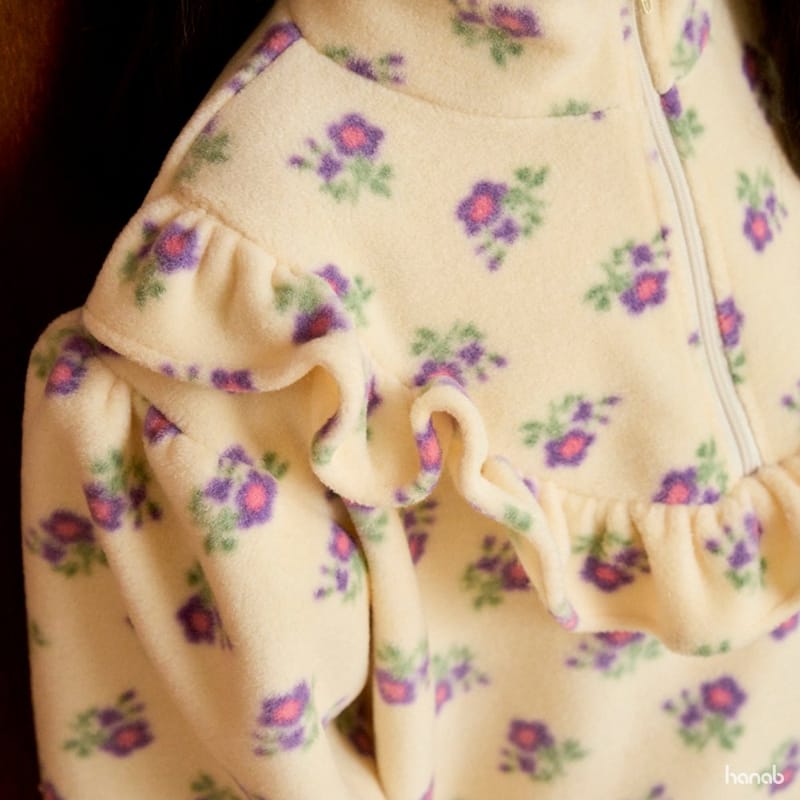 HANAB - Korean Children Fashion - #Kfashion4kids - Flower Fleece Top Bottom Set - 6