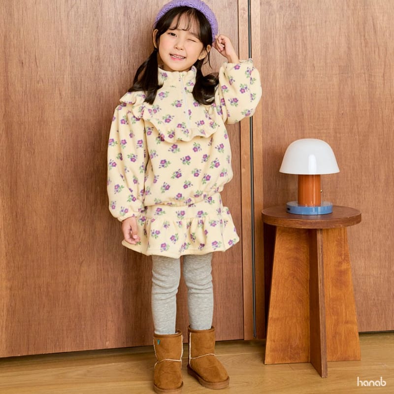 HANAB - Korean Children Fashion - #Kfashion4kids - Flower Fleece Top Bottom Set - 7