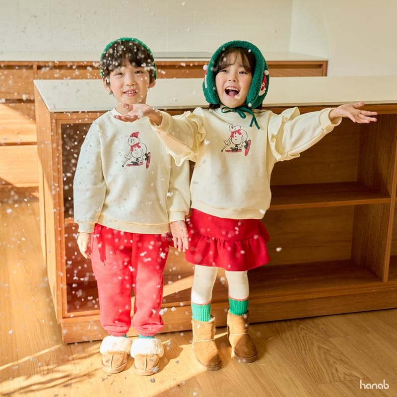 HANAB - Korean Children Fashion - #Kfashion4kids - Snowman Top Bottom Set - 3