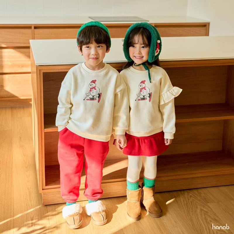 HANAB - Korean Children Fashion - #Kfashion4kids - Snowman Top Bottom Set - 5