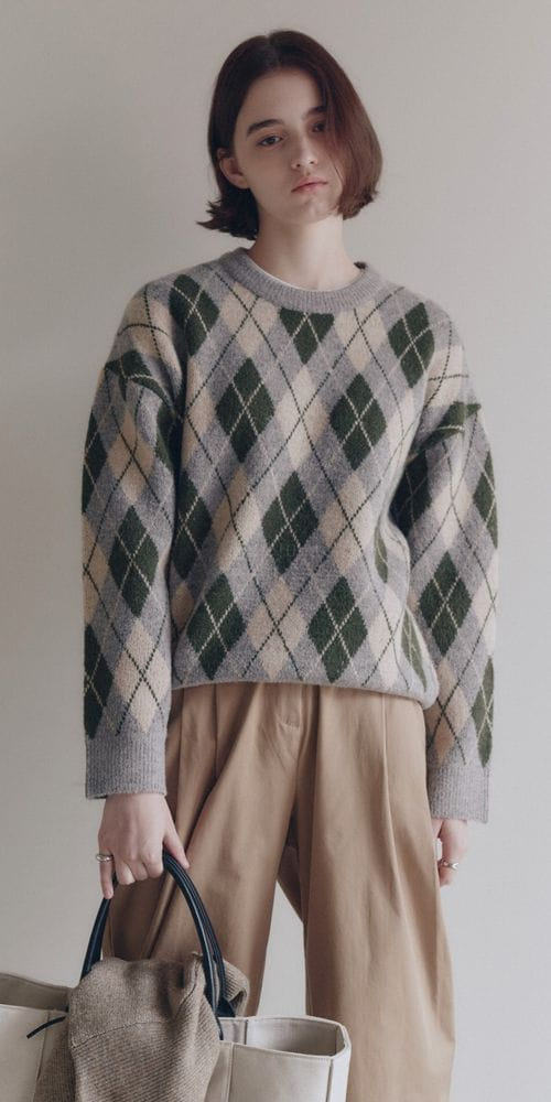 IMAGINE - Korean Children Fashion - #Kfashion4kids - Aygyle Knit Tee